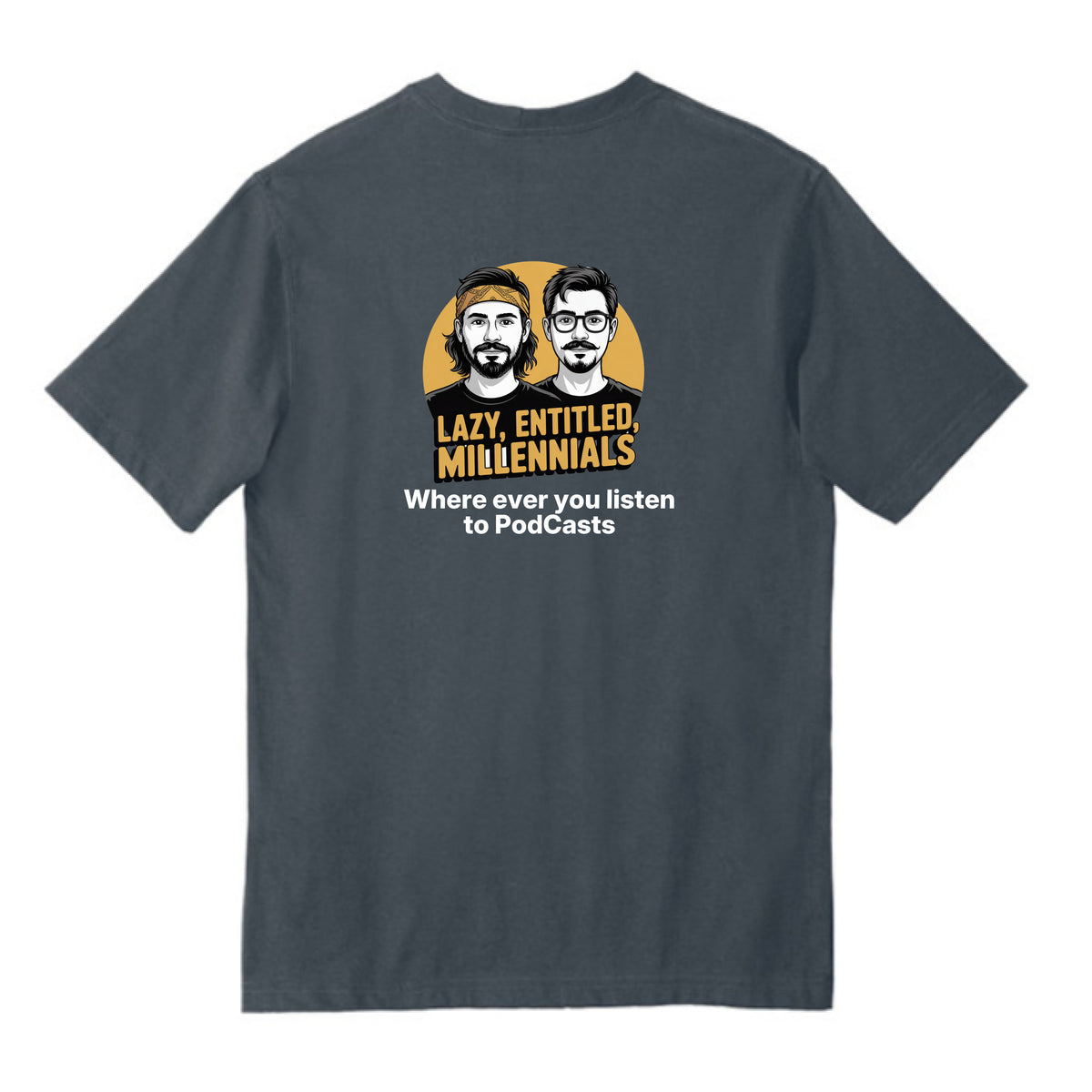 Bluestone Lazy, Entitled Millennials Carhartt Pocket T-Shirt — Back Print, back view