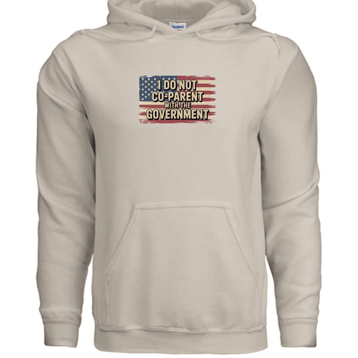 Sand I Do Not Co-Parent With the Government Front & Back Hoodie, front view