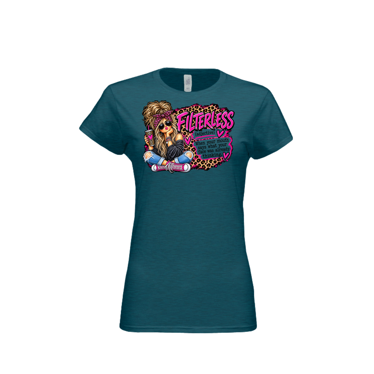 Antique Sapphire Filterless – My Face Was Already Saying What I Was Thinking T-Shirt, front view
