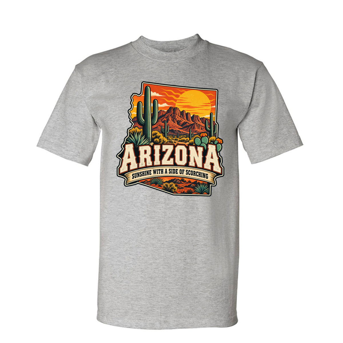 Dark Ash Arizona Sunshine With a Side of Scorching T-Shirt, front view
