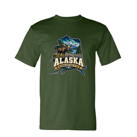 Army Alaska The Moose Have Right of Way T-Shirt, front view

