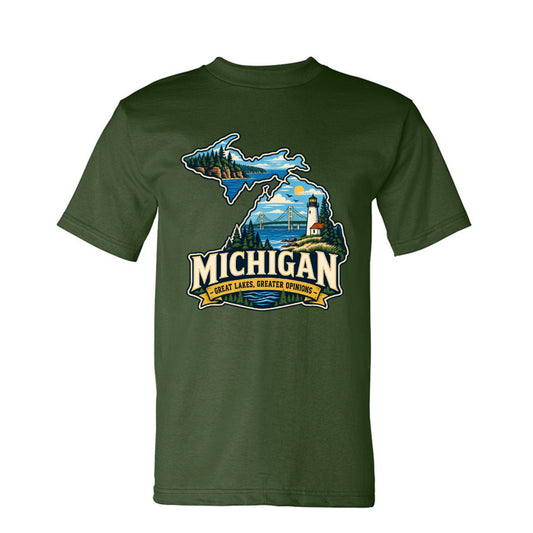 Army Michigan Great Lakes, Greater Opinions T-Shirt, front view