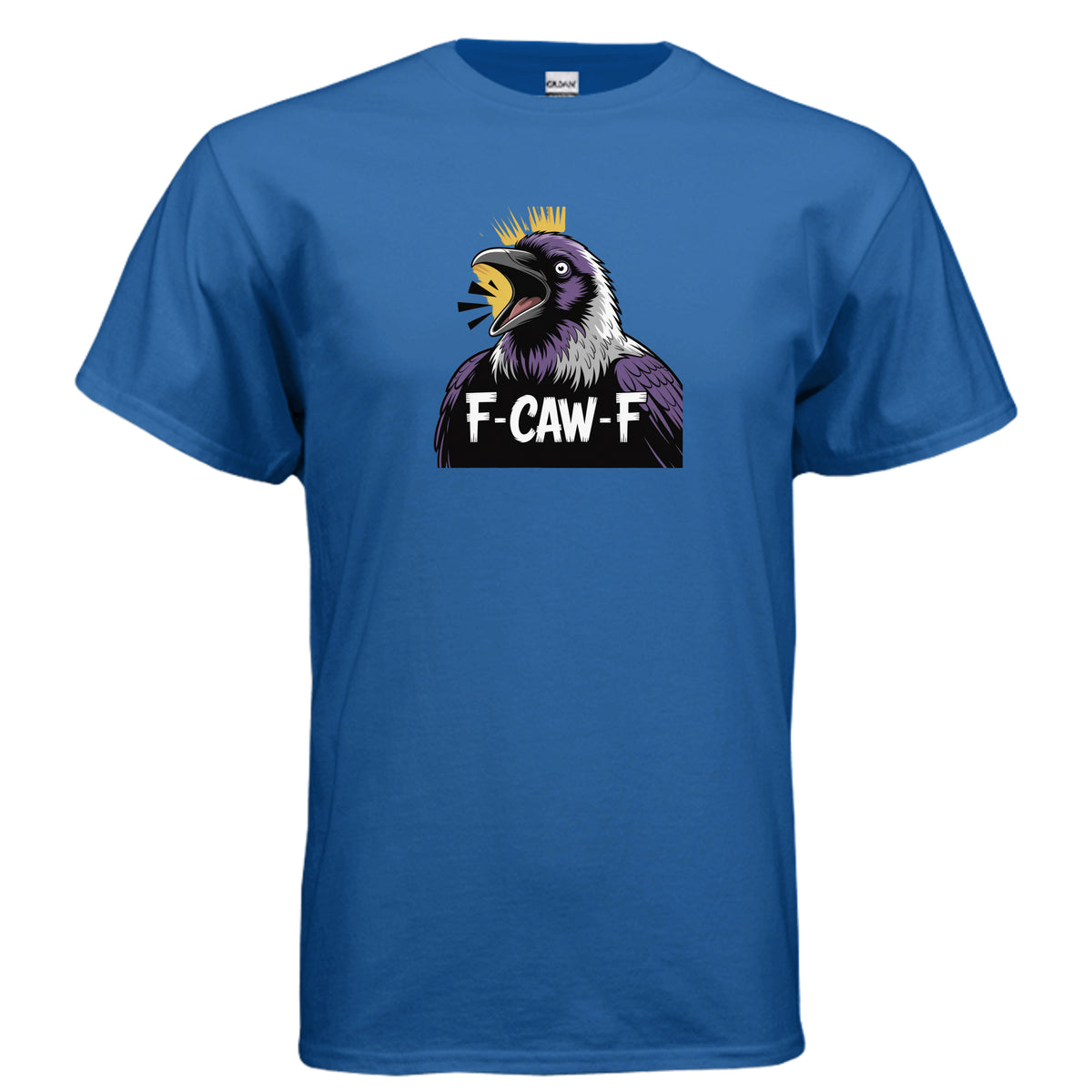 Neon Blue F-CAW-F Funny Eagle T-Shirt, product view
