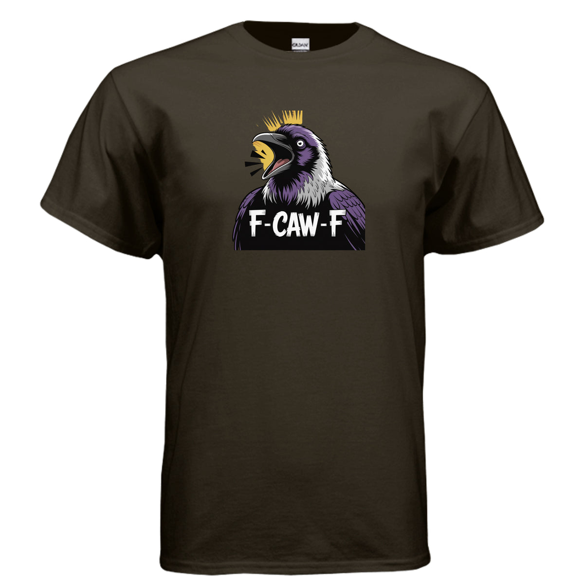 Dark Chocolate F-CAW-F Funny Eagle T-Shirt, product view