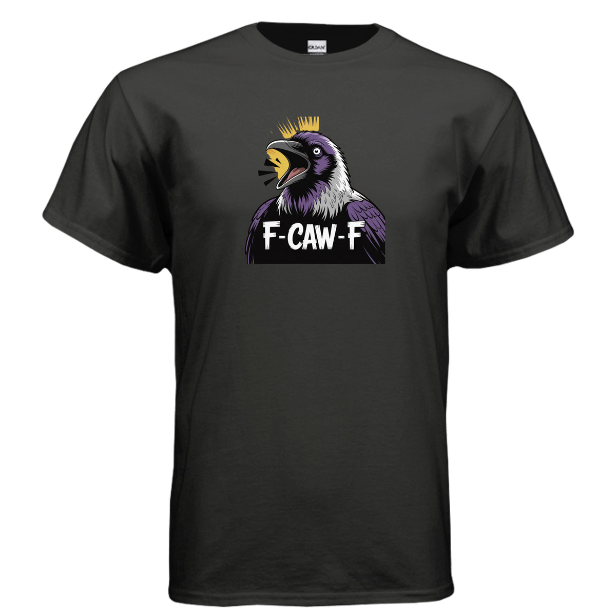Black F-CAW-F Funny Eagle T-Shirt, product view