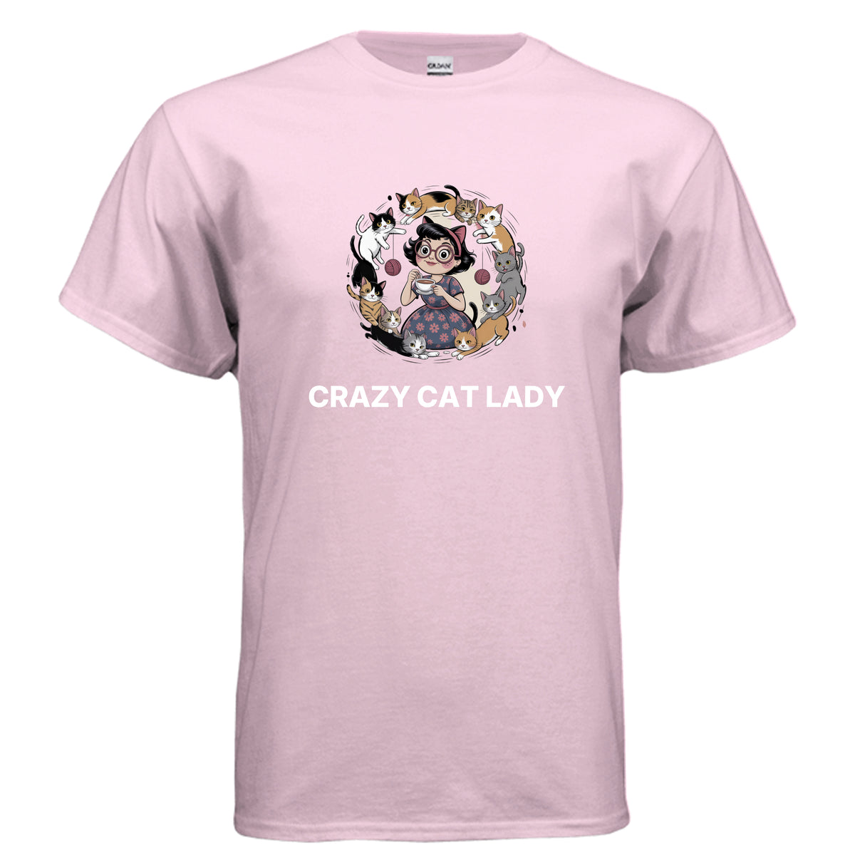 Light Pink Crazy Cat Lady T-Shirt, product view