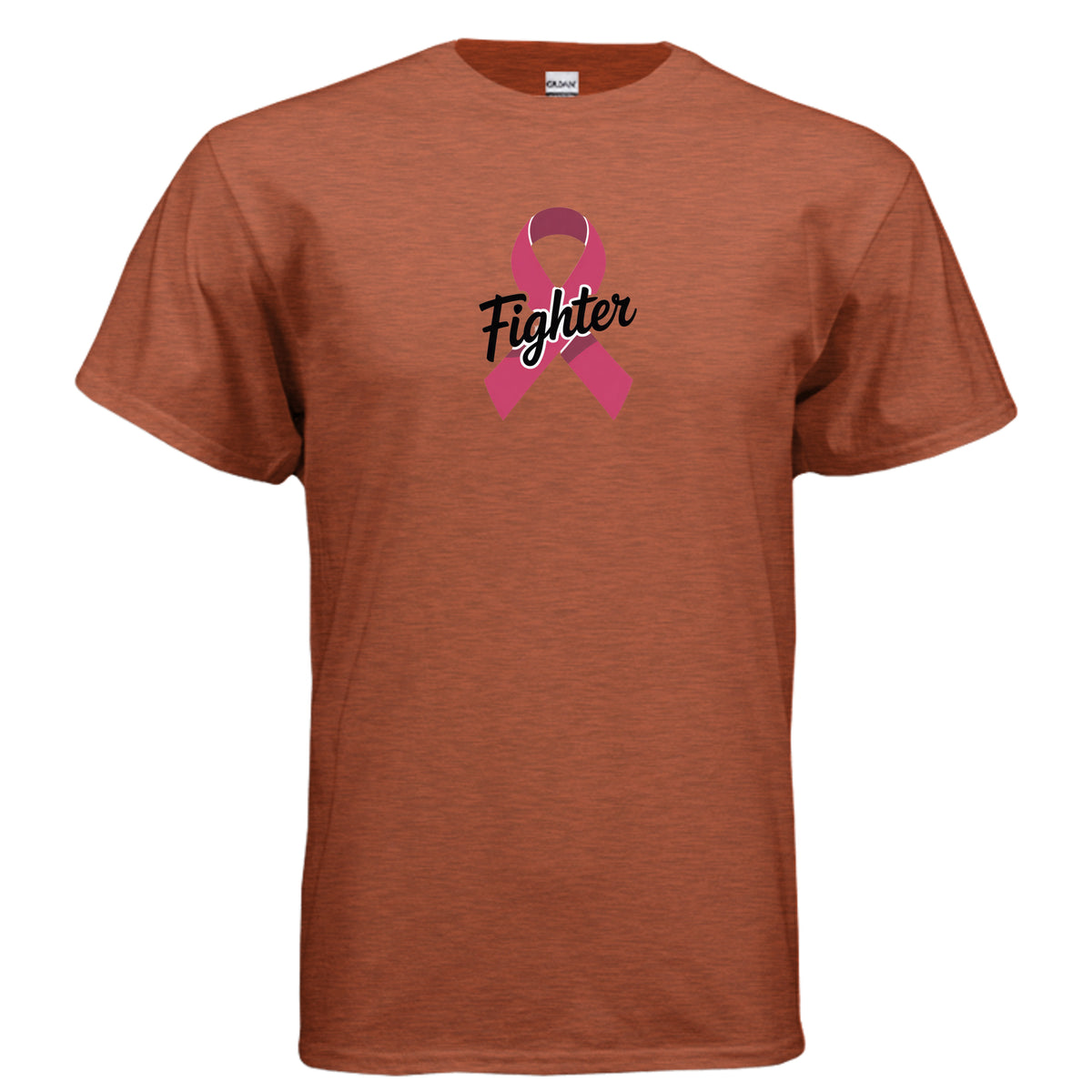 Antique Orange Breast Cancer Fighter Awareness T-Shirt, product view
