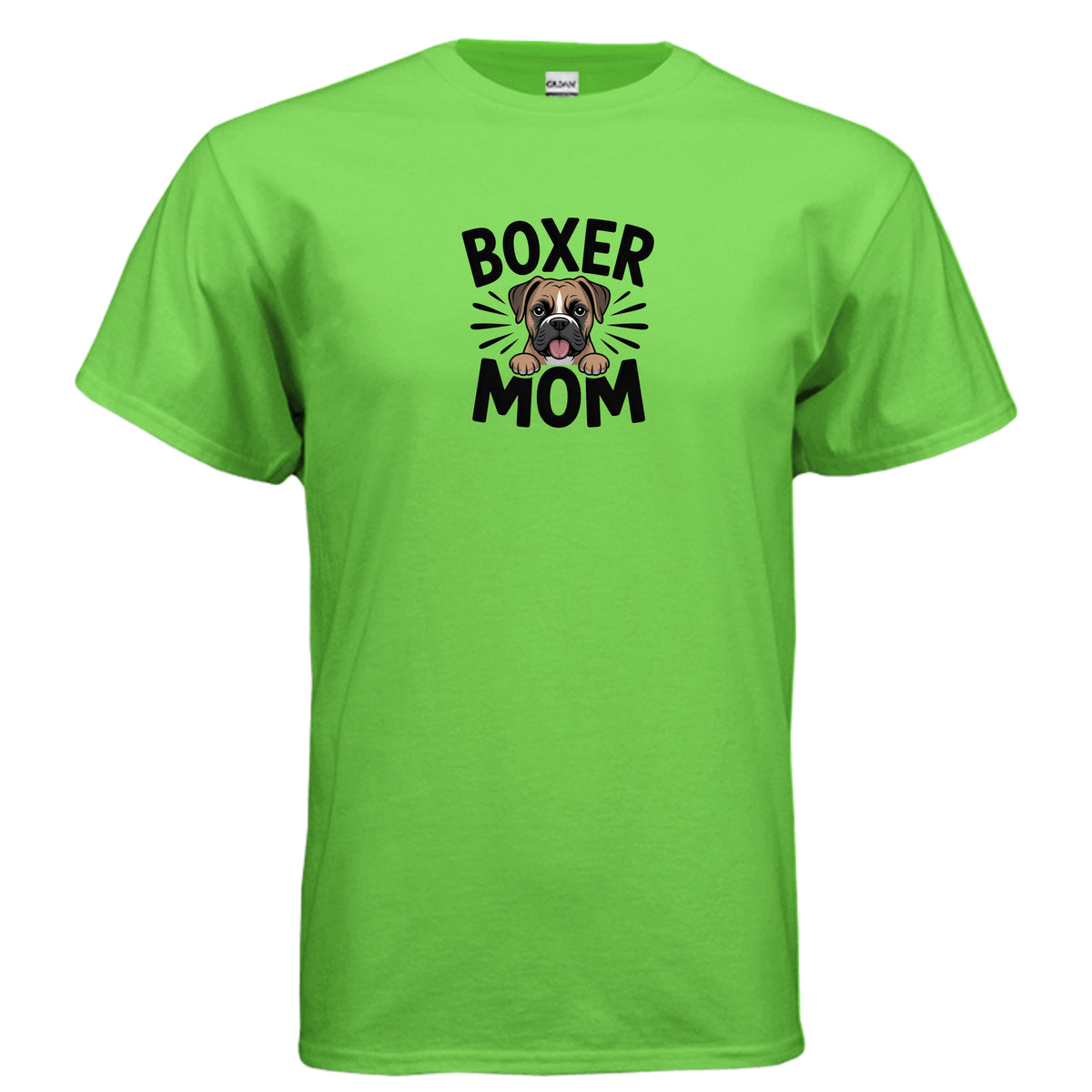 Electric Green Boxer Mom T-Shirt, product view