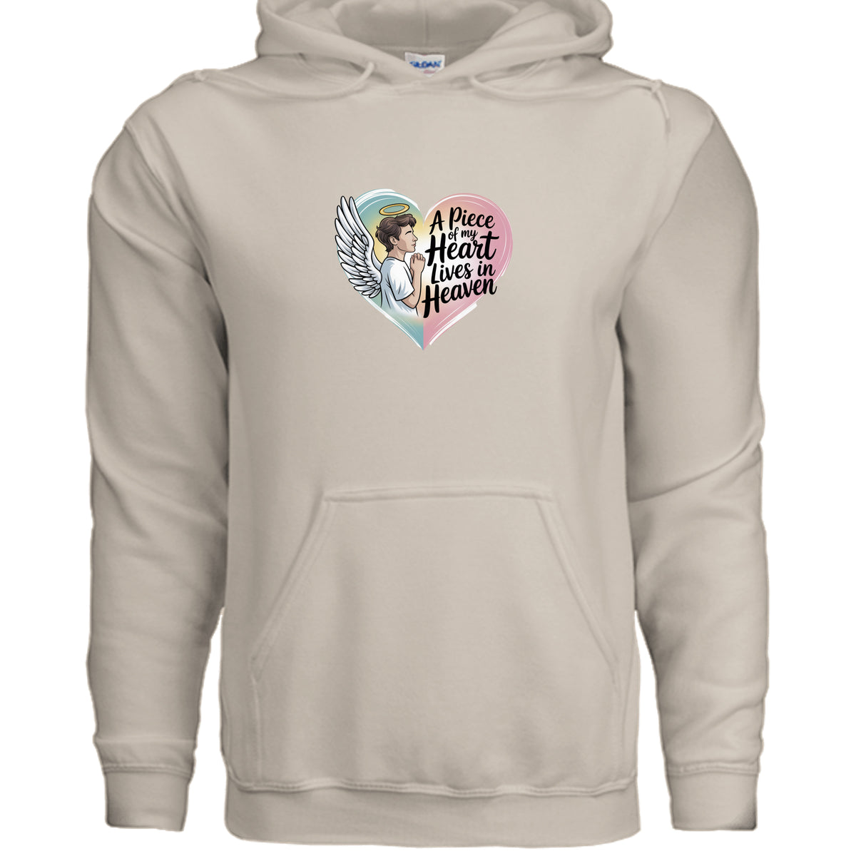 Sand A Piece of My Heart Lives in Heaven Memorial Hoodie, product view