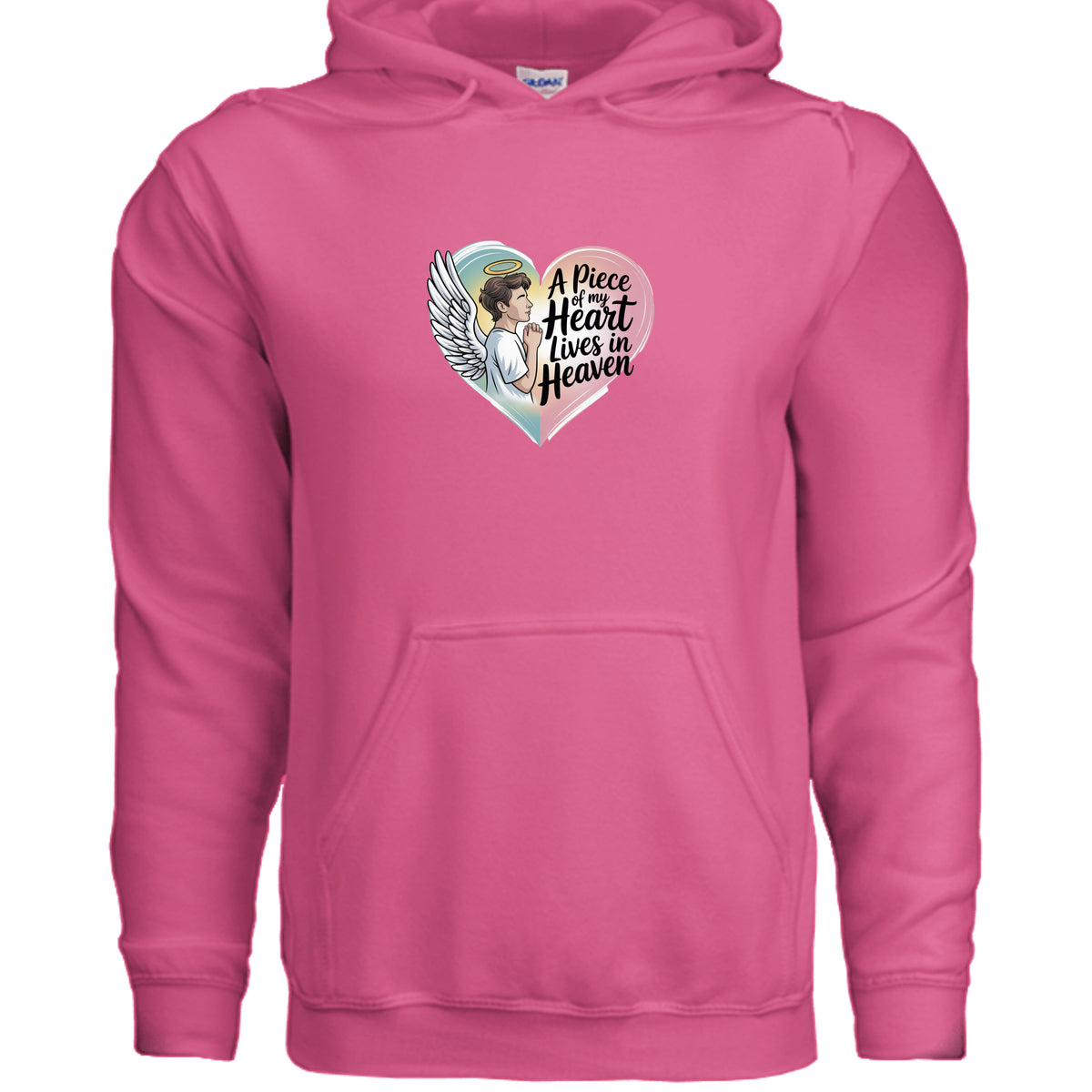 Heliconia A Piece of My Heart Lives in Heaven Memorial Hoodie, product view