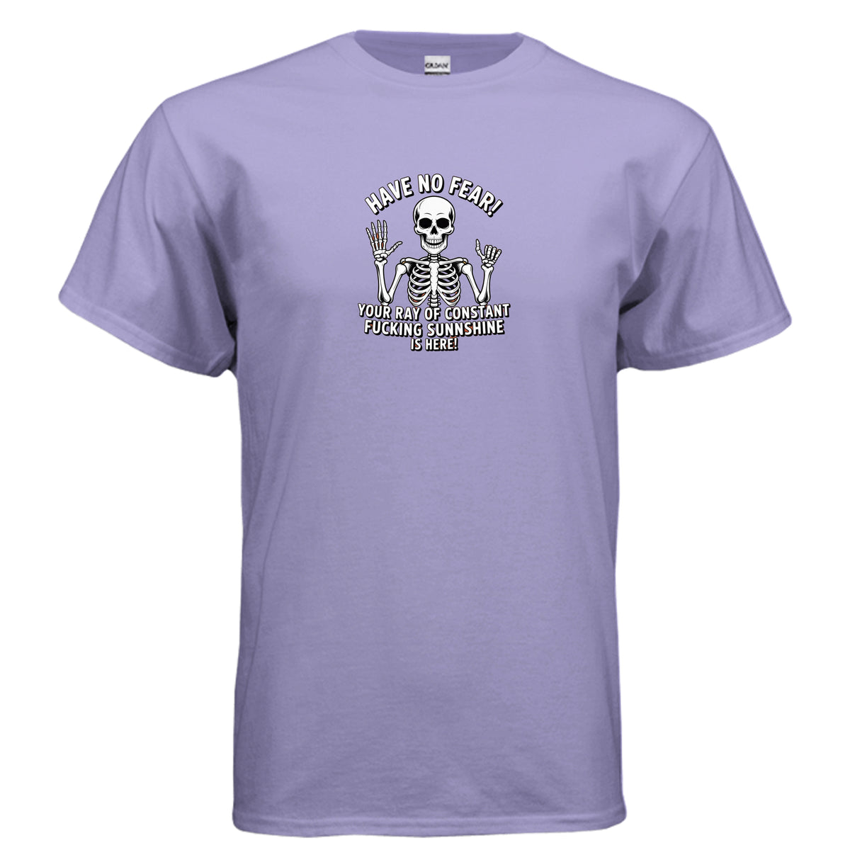 Violet Have No Fear – Your Ray of Sunshine Funny Skeleton T-Shirt, product view