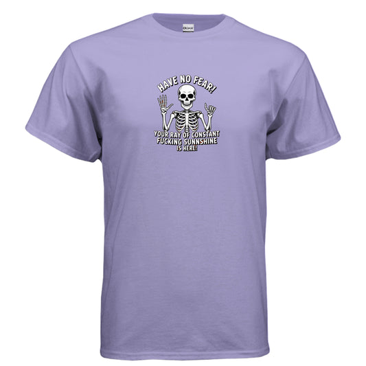 Violet Have No Fear – Your Ray of Sunshine Funny Skeleton T-Shirt, product view