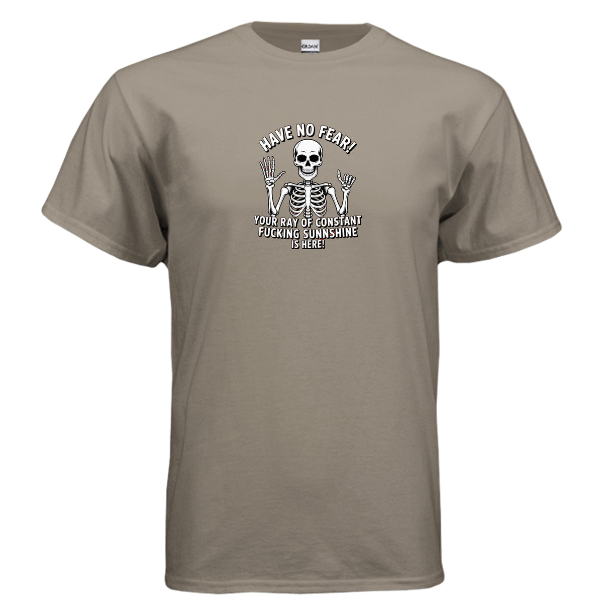 Brown Savana Have No Fear – Your Ray of Sunshine Funny Skeleton T-Shirt, product view